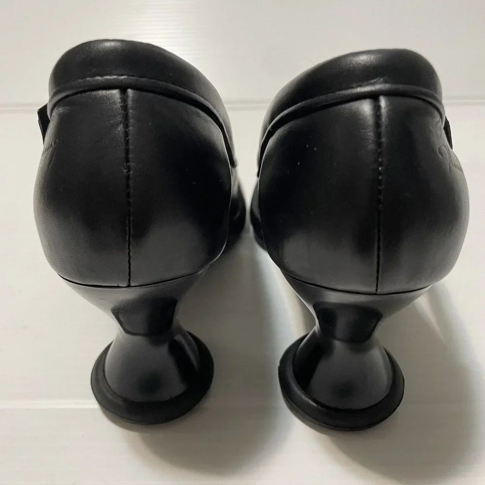 John Fluevog Mini Bebe Open-Toe Pumps Black Chunky Women’s Shoes Sz 10 - Picture 3 of 16